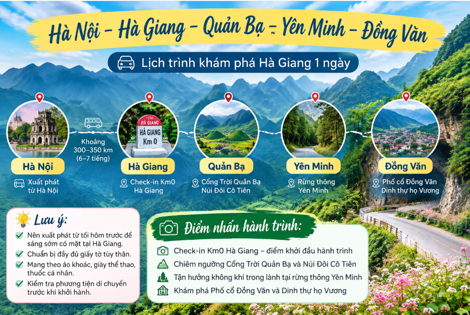 Hà Nội – Hà Giang – Quản Bạ – Yên Minh – Đồng Văn ( top 3 lịch trình đi hà giang )