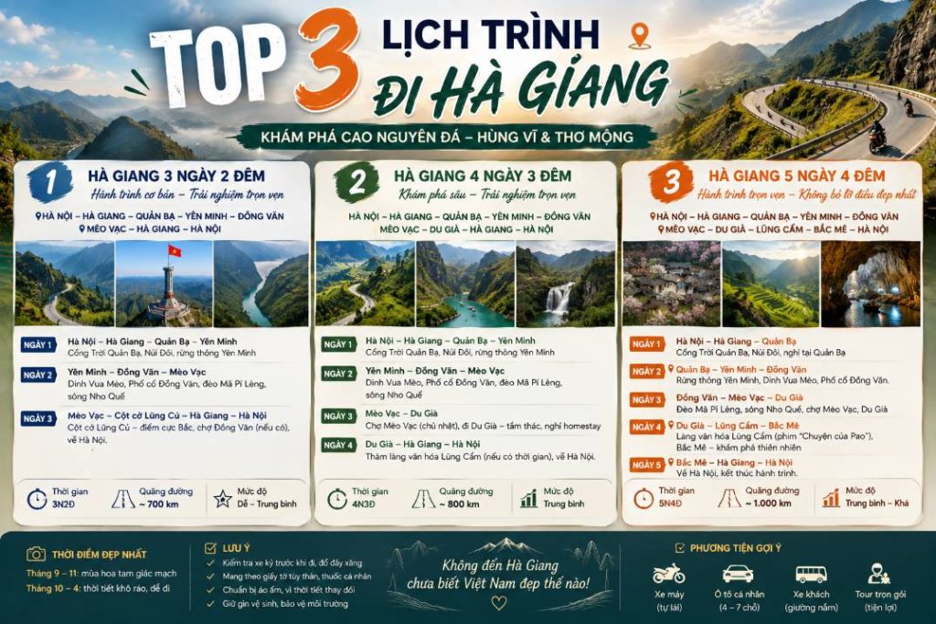 Top 3 lịch trình đi Hà Giang
